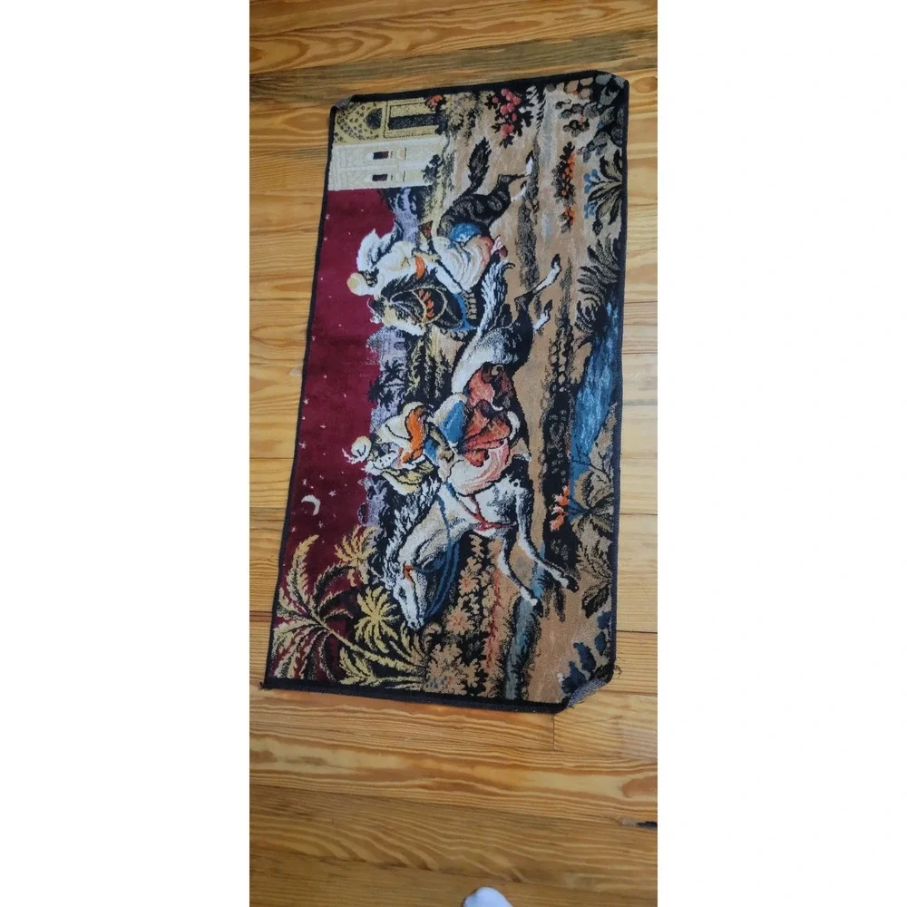 Vintage Persian Style Horse Riders Scene Tapestry Wall Hanging Decor